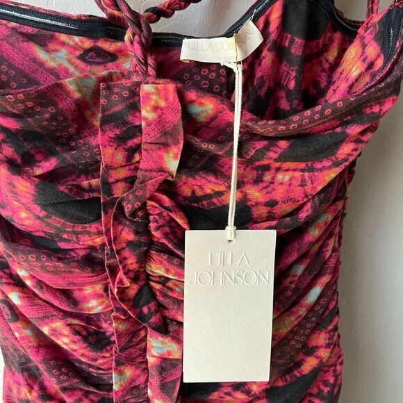 NEW Ulla Johnson Dress Marcella Wild‎ Rose Pink Print Halter Midi Dress Size 2 - Picture 6 of 12